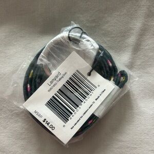 Vera Bradley Black Lanyard with Pink and Yellow Accents